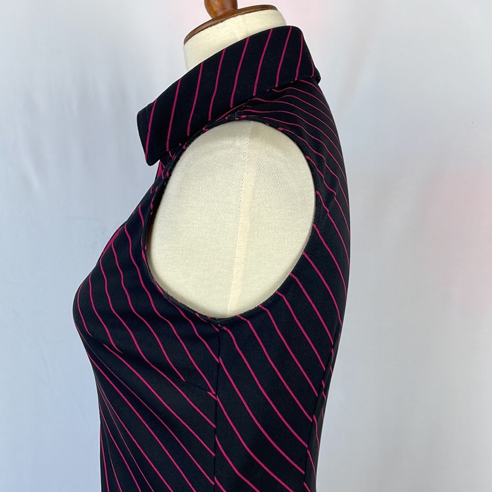 Express Black and Magenta Diagonal Striped Sleeveless Dress - Size 1/2 Juniors - Picture 6 of 12